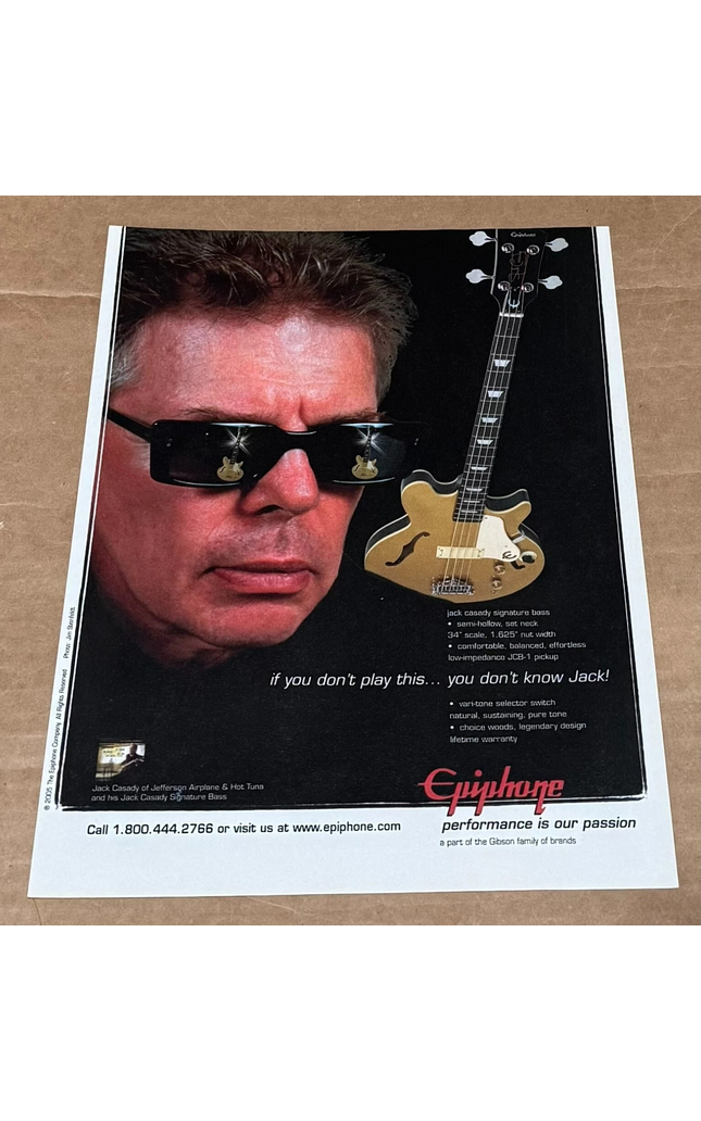 EPIPHONE GUITARS - JACK CASADY - 2008 Print Advertisement