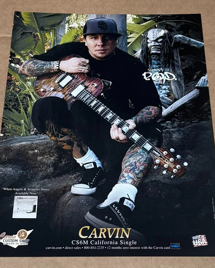 CARVIN GUITARS - SONNY SANDOVAL OF P.O.D. - Print Advertisement