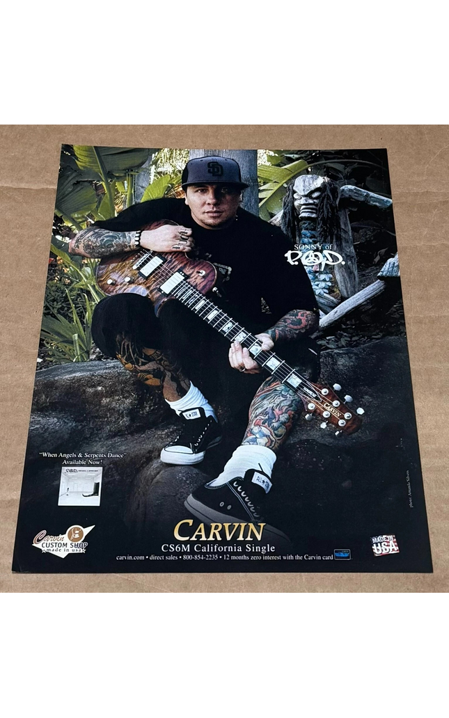CARVIN GUITARS - SONNY SANDOVAL OF P.O.D. - Print Advertisement