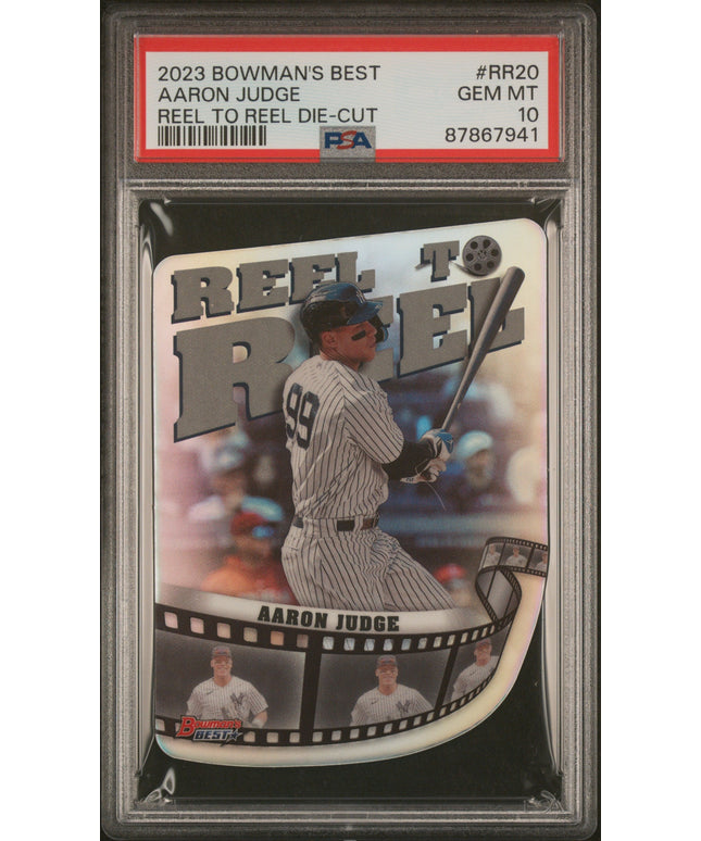 Graded 2023 Topps Bowmans Best Aaron Judge #RR20 Reel to Reel Die Cut Baseball Card PSA 10 Gem Mint