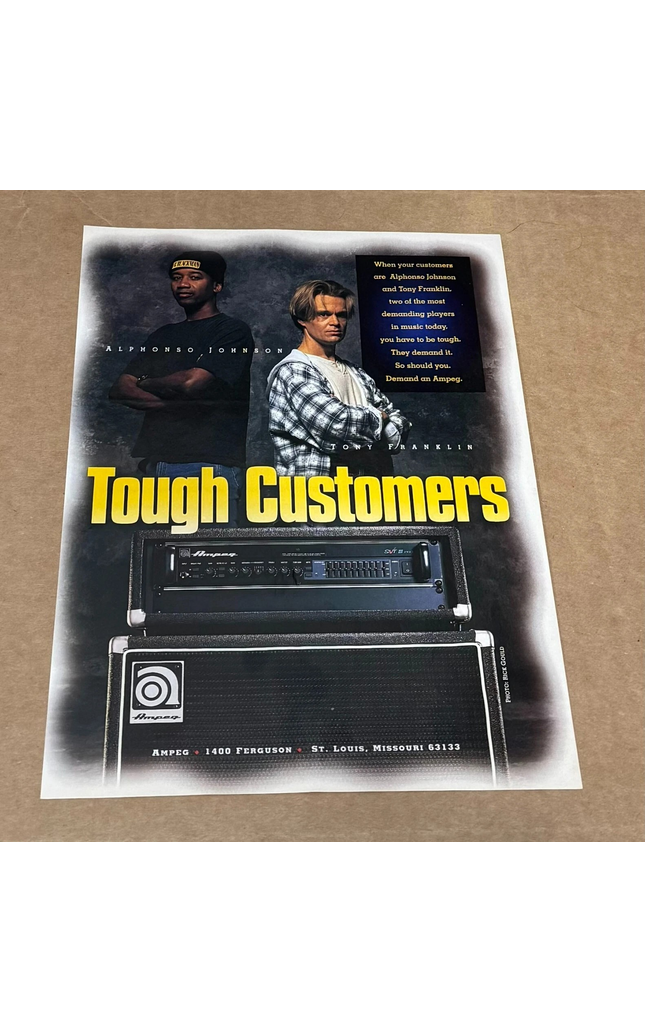 AMPEG AMPS - Alphonso Johnson & Tony Franklin - 1998 Print Advertisement