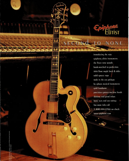 EPIPHONE GUITARS - ELITIST - 2002 Print Advertisement