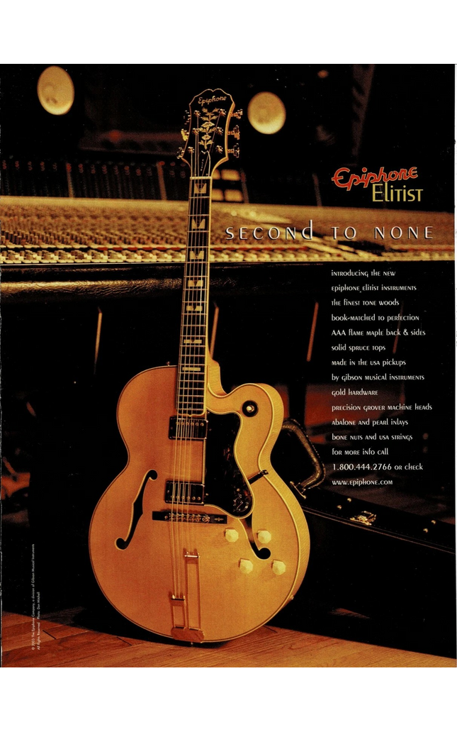 EPIPHONE GUITARS - ELITIST - 2002 Print Advertisement