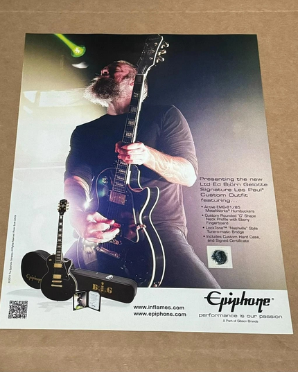 EPIPHONE GUITARS - BJORN GELOTTE of IN FLAMES - 2015 Print Ad